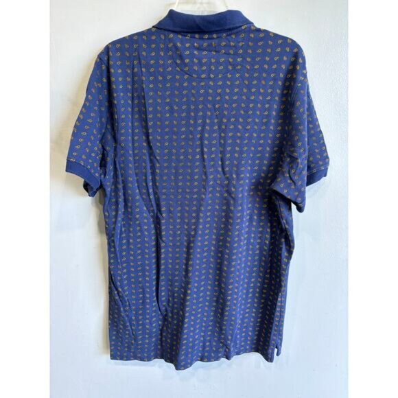 Vintage J.Crew Polo Shirt Mens Size Large Tall Blue Paisley Print - Picture 4 of 4